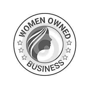 Women Owned Logo. Women Owned vector logo design photo