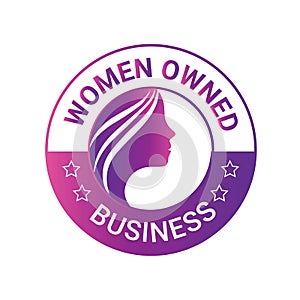 Women Owned Logo. Women Owned vector logo design