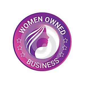 Women Owned Logo. Women Owned vector logo design