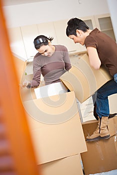 Women packing boxes