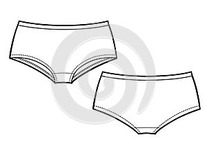 Women panties isolated on white background. Female knickers photo