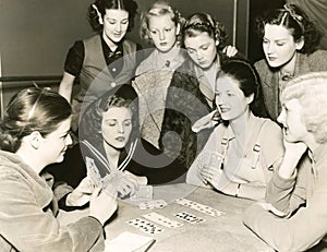 Women playing cards