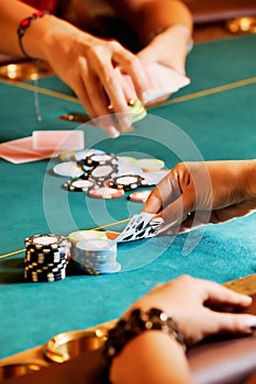 Women playing poker