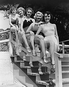 Women posing in bathing suits