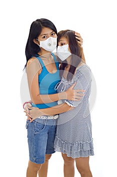 Women with protective masks