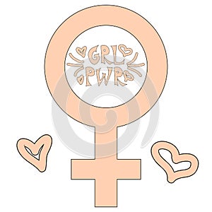 Women resist symbol. Woman fist. Concept Venus