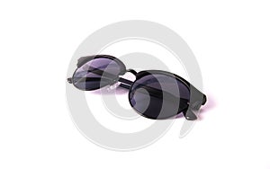 Women round sunglasses isolated on white