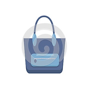 Women's bag in blue and light blue color  isolated on a white background