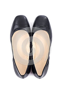 Women`s Black Leather Ballet Slippers 2