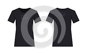 Women`s black t-shirt design template