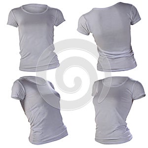 Women's blank grey t-shirt template