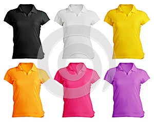 Women's Blank Polo Shirt Template