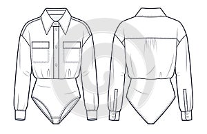 Women\'s Body, Shirt technical fashion Illustration.