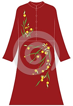 Women`s clothing: Cherry fruits are verical and diagonal photo