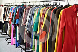 Women`s clothing in store