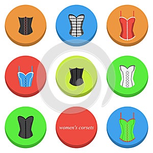 Women's corsets icons