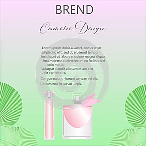 Women s cosmetics and perfumes. Beauty products packaging template