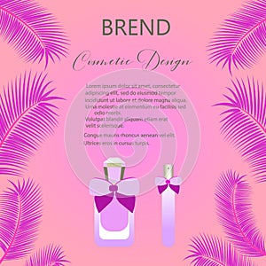 Women s cosmetics and perfumes. Beauty products packaging template