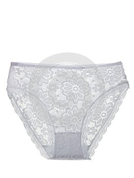 Women`s cotton and lace underpants, underwear isolated on a white background