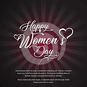 Women's day card with elegent vintage disign vector