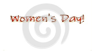 Women`s day congratulations on a white background photo