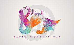 Women`s Day logo design with silhouette of a woman`s head.