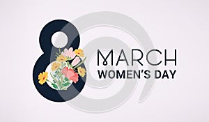 De las mujeres 8 marzo rosa primavera tarjeta 