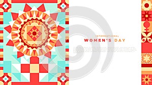 Women`s day mosaic art female symbol card