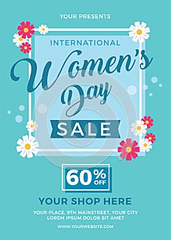 Women`s Day Sale Flyer Template