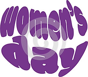 Women\'s day text in violet color. vector ilustration whitout background.