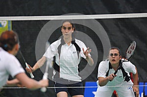 WomenÃÂ´s doubles badminton