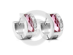 Women`s earrings. Stainless steel