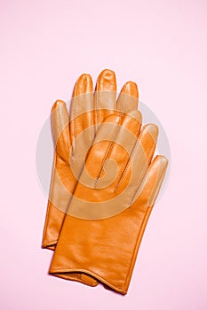 Women`s gloves made of soft leather