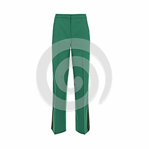 Women`s green trousers with wider legs