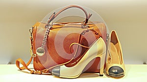Women's handbags and shoes photo