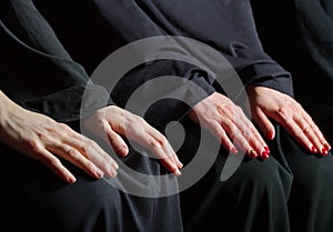 Women's hands.