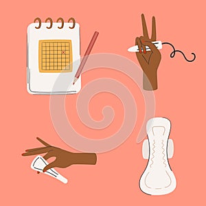 Women`s health and care during period vector illustration.