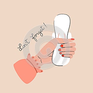 Women`s health and care during period vector illustration