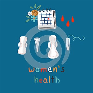 Women`s health conceptual vector illustration
