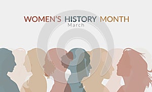 Women\'s History month banner in soft color