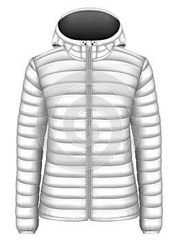 Women`s hooded insulated down jacket photo