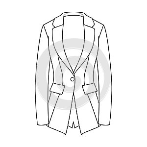 Women s jacket with pockets. Work austere style.Women clothing single icon in outline style vector symbol stock