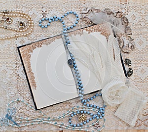 Women's jewelry and notebook photo