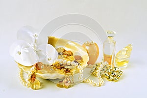 Women's jewelry, perfumes and cosmetics