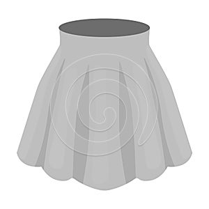 women s light summer skirt with pleats. Beautiful women s summer clothing.Woman clothes single icon in monochrome