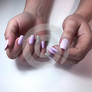 Women& x27;s manicure gel Polish square shape