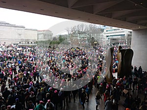 Women`s March on Washington, Protesters Gather Outside the National Gallery of Art East Building, Washington, DC, USA