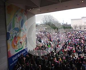 Women`s March on Washington, Protesters Gather Outside the National Gallery of Art East Building, Washington, DC, USA