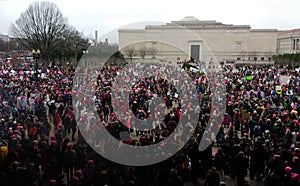 Women`s March on Washington, Protesters Gather Outside the National Gallery of Art East Building, Washington, DC, USA