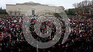 Women`s March on Washington, Protesters Gather Outside the National Gallery of Art East Building, Washington, DC, USA